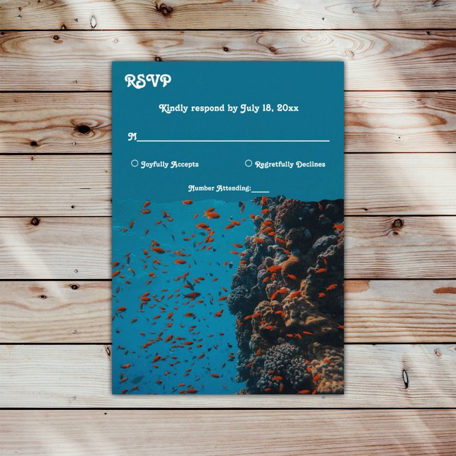 Hochzeit von Seefischen am Ocean Beach unter Wasse RSVP Karte (Von Creator hochgeladen)