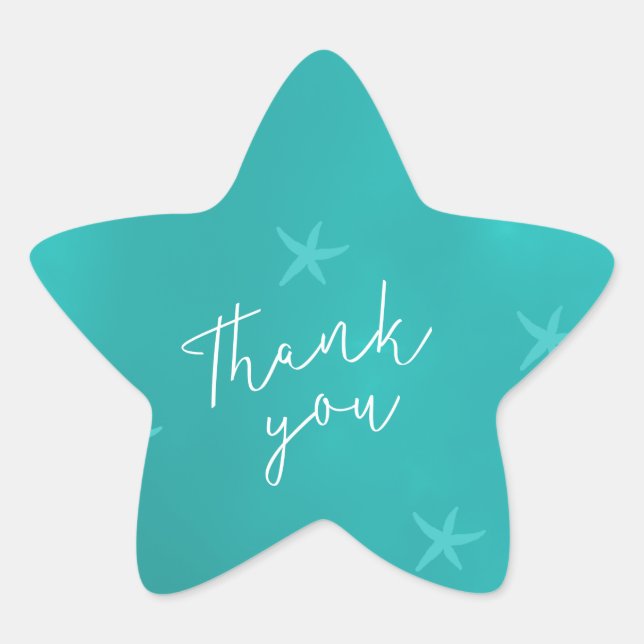 Hochzeit von Seestern mit türkisblauem Meerwasser Stern-Aufkleber (Vorderseite)
