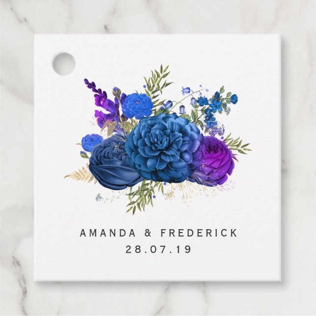 Hochzeit von Seestreitkräften und Lila Vintagen Fl Geschenkanhänger (Vorderseite)