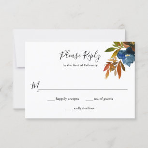 Hochzeit von Seestreitkräften und Rostflora RSVP Karte