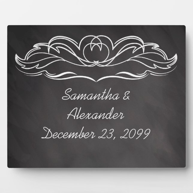 Hochzeit von Slate Chalkboard Fotoplatte (Vorderseite)