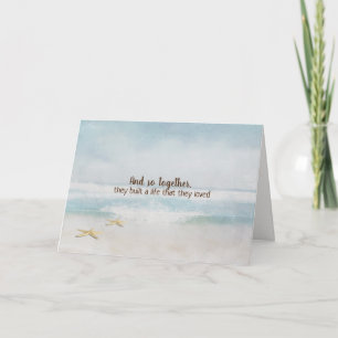 Hochzeit von Starfish am Ocean Beach Karte
