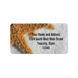 Hochzeit von Starfish in Sand Beach Adressaufkleber