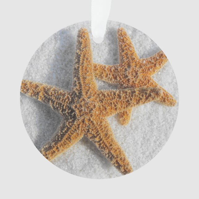 Hochzeit von Starfish in Sand Beach Ornament (Vorderseite)
