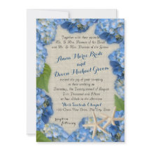 Hochzeit von Starfish und Blue Hydrangea