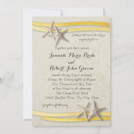 Hochzeit von Starfish und Ribbon Yellow Beach Einladung