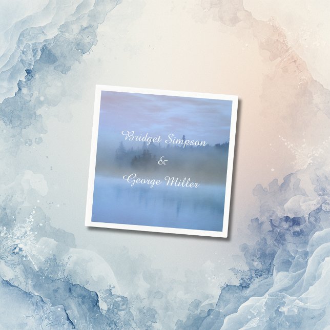 Hochzeit von staubblauer Waldlandschaft Serviette (Von Creator hochgeladen)