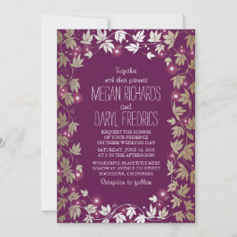Hochzeit von String Lights Plum und Gold Garden Einladung