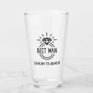 Hochzeit von Trauzeuge-Typografie Glas