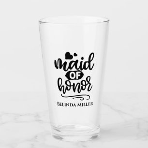 Hochzeit von Trauzeugin-Typografie Glas