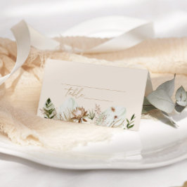 Hochzeit von tropischen Pampasgras Platzkarte