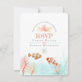 Hochzeit von tropischen Seefischen RSVP Karte