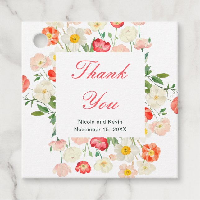 Hochzeit von Tulips und Daffodils Geschenkanhänger (Vorderseite)