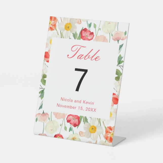 Hochzeit von Tulips und Daffodils Sockelschild (Vorderseite)