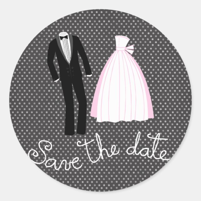 Hochzeit von Umschlag Aufklebern Runder Aufkleber (Vorderseite)