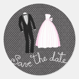 Hochzeit von Umschlag Aufklebern Runder Aufkleber