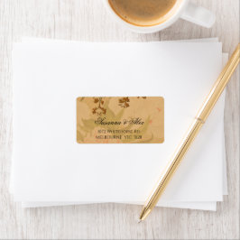 Hochzeit von verblichenen Peonies und Gold-Blätter Adressaufkleber