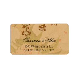 Hochzeit von verblichenen Peonies und Gold-Blätter Adressaufkleber