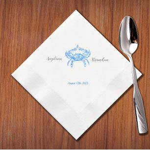 Hochzeit von Vintagem Blaukrabbe Serviette