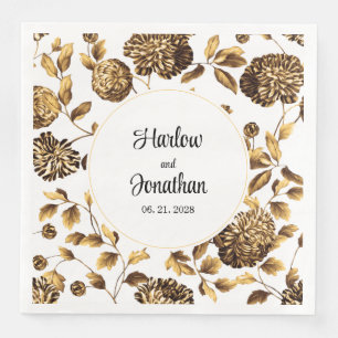 Hochzeit von Vintagem Roter und Weißer Weinstock Serviette