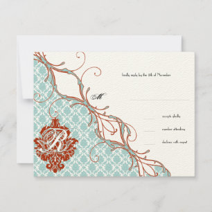 Hochzeit von Vintagen Vogelarten RSVP Karte