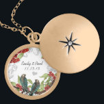 Hochzeit von Vintagen Vögeln & Bloom Anniversary N Vergoldete Kette<br><div class="desc">Keepake Necklaces wählen Sie entweder Silber Platin oder Sterling Silver</div>