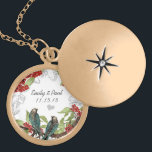 Hochzeit von Vintagen Vögeln & Bloom Anniversary N Vergoldete Kette<br><div class="desc">Keepake Necklaces wählen Sie entweder Silber Platin oder Sterling Silver</div>