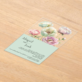 Hochzeit von Vintagen Wasserfarben Acryleinladungen