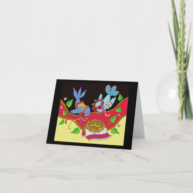 Hochzeit von Vögeln Ukrainische Volkskunst Karte (Vorderseite)