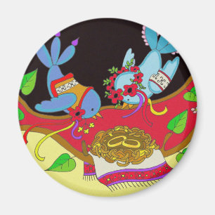 Hochzeit von Vögeln Ukrainische Volkskunst Magnet