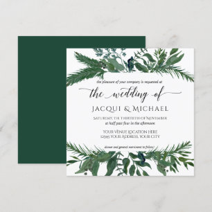 Hochzeit von Waldblättern   Quadrat Einladung