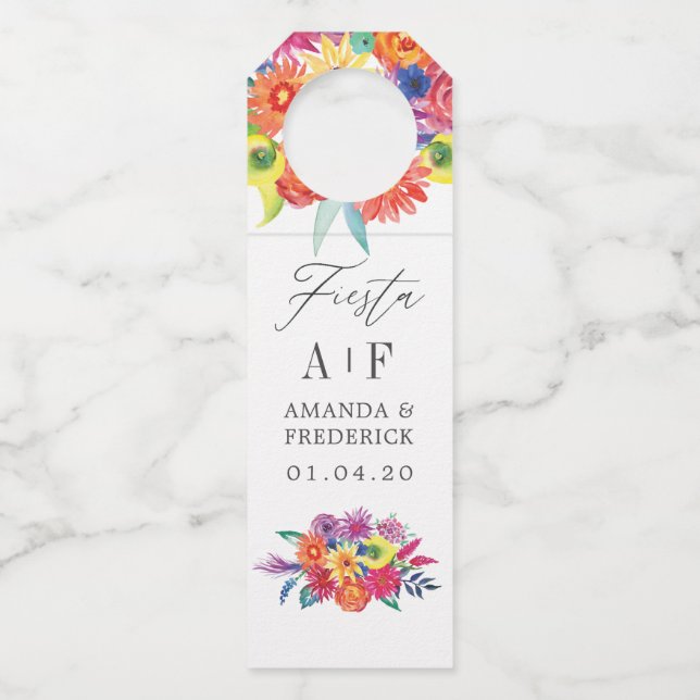 Hochzeit von Wasserfarbe Flaschenanhänger (Vorderseite)