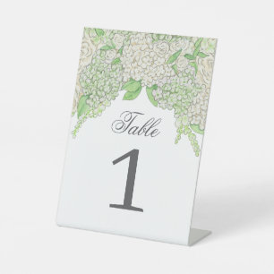 Hochzeit von Wasserfarbe Grün und Weiß Hydrangea Sockelschild