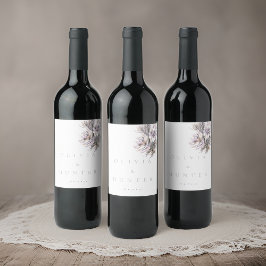 Hochzeit von Wasserfarben-Blume Weinetikett