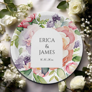 Hochzeit von Wasserfarben Pappteller