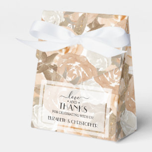 Hochzeit von Wasserfarben Peach floral Geschenkschachtel