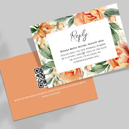 Hochzeit von Wasserfarben Peach Floral Reply RSVP Karte