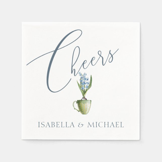 Hochzeit von Wasserfarben Personalisiert Serviette (Vorderseite)