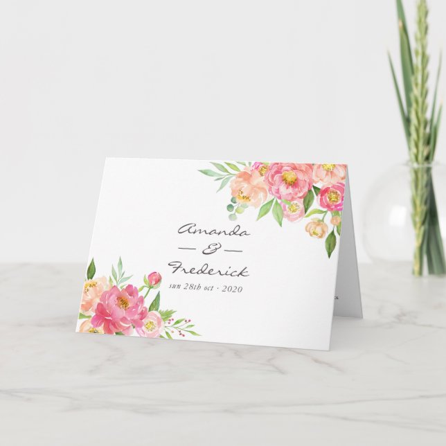 Hochzeit von Wasserfarben Programm (Vorderseite)