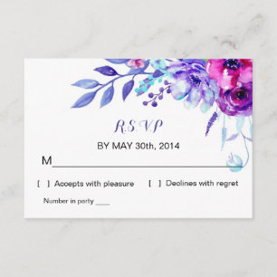 Hochzeit von Wasserfarben R S V P Antwortkarte RSVP Karte