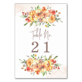 Hochzeit von Wasserfarben Tischnummer