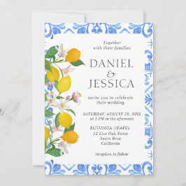 Hochzeit von Wasserfarben-Zitronen Einladung