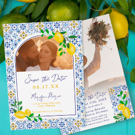 Hochzeit von Wasserfarben-Zitronen Save The Date