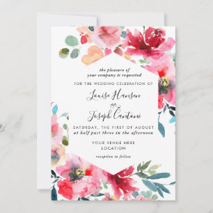 Hochzeit von Wasserfarbenblumen Ankündigung