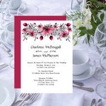 Hochzeit von Wasserfarbenroten Blüten