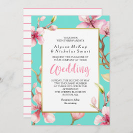 Hochzeit von Watercolor Cherry Blossom Einladung