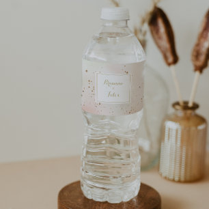 Hochzeit von Watercolor Gold Confetti Calligraphy Wasserflaschenetikett