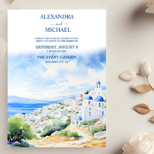 Hochzeit von Watercolor Greece Einladung