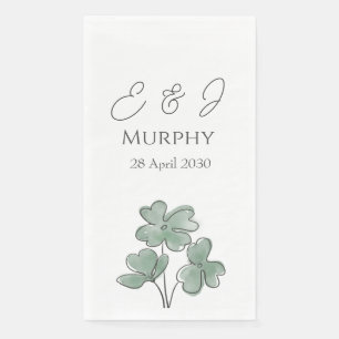 Hochzeit von Watercolor Green Irish Leaf Clover Serviette
