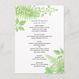 Hochzeit von Watercolor Greenerity Foliage Menükarte